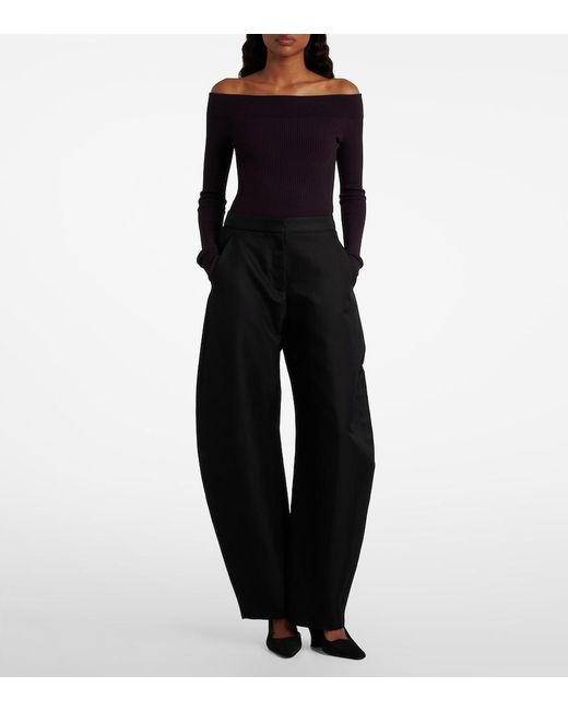 Alaïa Black Suede Wedge Slingback Pumps