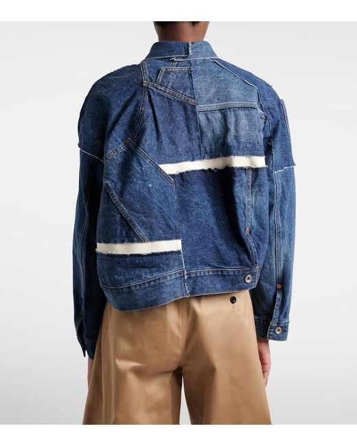 Chaqueta De Denim Patchwork Sacai de color Blue