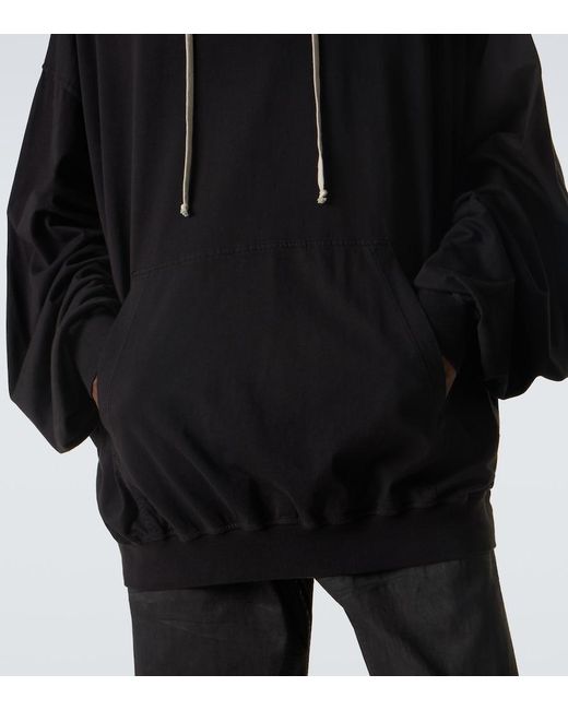 Rick Owens Black Drkshdw Hun Cotton Jersey Hoodie for men