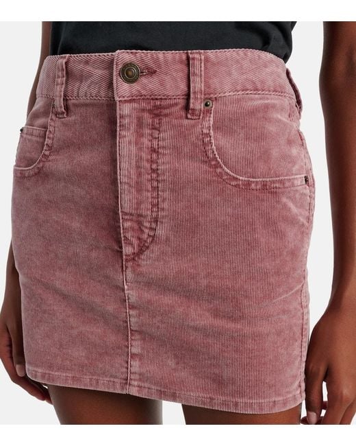 Isabel Marant Pink Olinda Cotton Corduroy Miniskirt