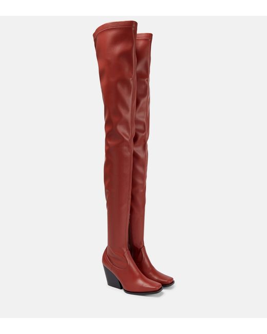 Stella McCartney Red Faux Leather Over-the-knee Boots