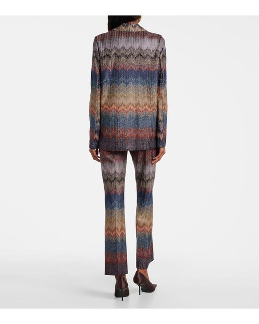 Missoni Blue Zigzag Lame Blazer