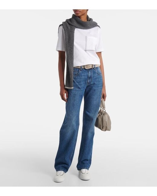 Camiseta De Jersey De Algodon Brunello Cucinelli de color White