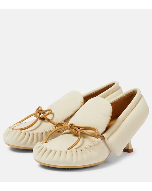 J.W. Anderson Natural Suede Loafer Pumps