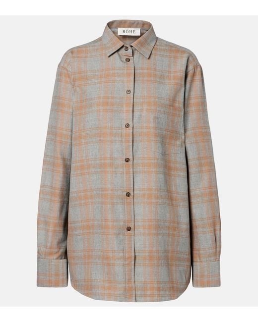 Rohe Natural Checked Shirt