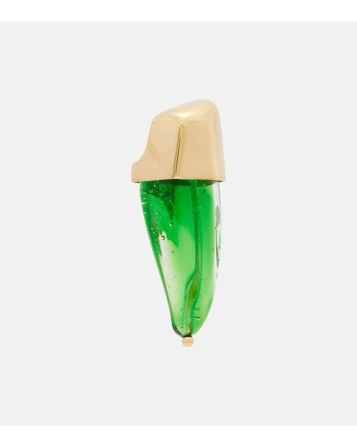 Bottega Veneta Green Prisma Glass Earrings