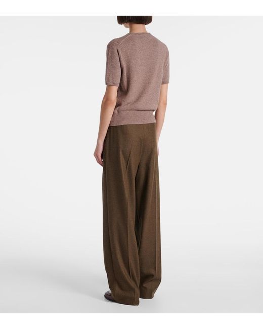 Loro Piana Brown Treccia Cable-Knit Cashmere Sweater