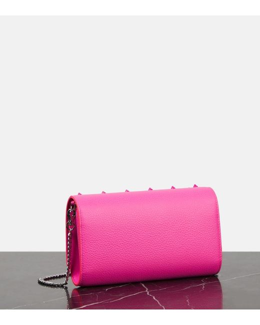 Christian Louboutin Pink Portemonnaie Mit Kettenriemen Paloma Aus Leder