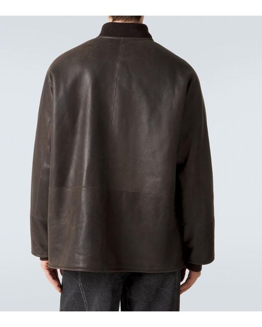 A.PRESSE Black Shearling-Lined Jacket for men