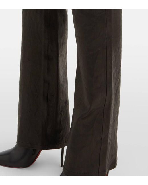 FRAME Black Hose Le High Straight Long Aus Leder