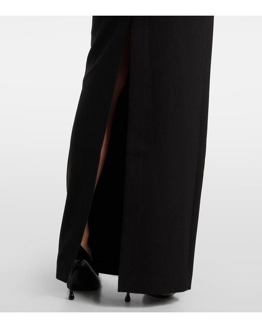 Roland Mouret Black Embellished Crepe Gown