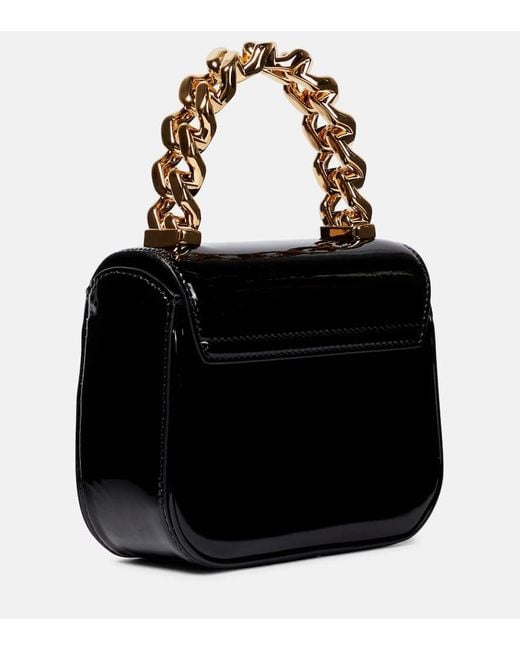 Versace Black Tote Bag La Medusa Mini Aus Lackleder