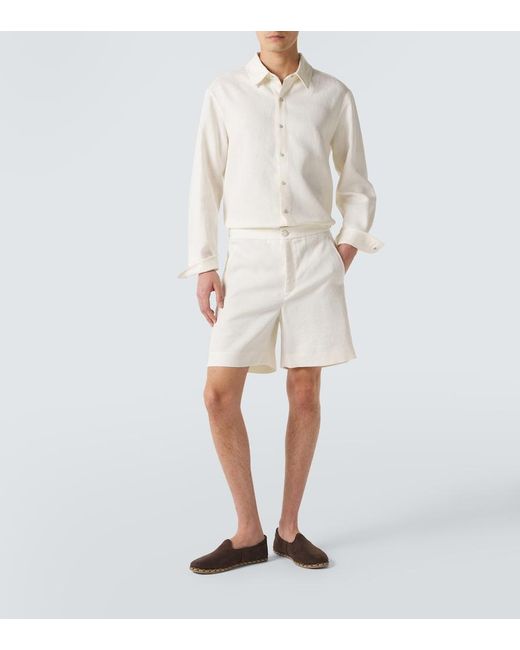 God's True Cashmere Natural Linen Shirt With Moonstone for men