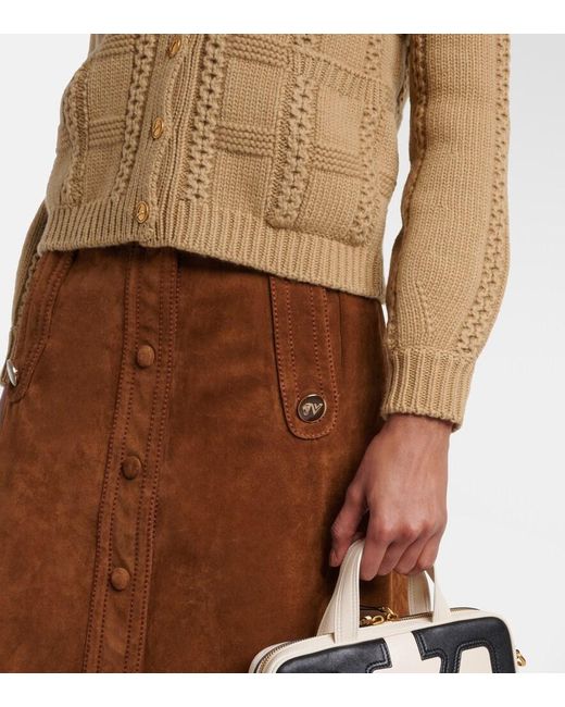 Valentino Brown Virgin Wool Cardigan