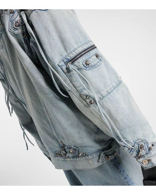 Giacca di jeans oversize Cagole di Balenciaga in Gray