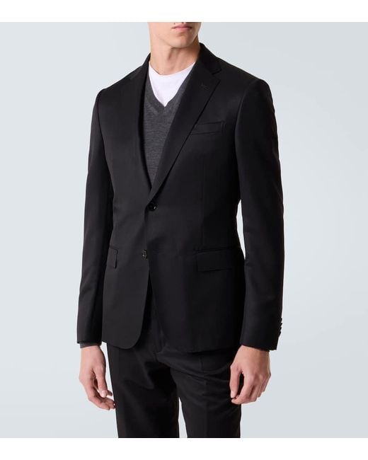 Zegna Black Wool And Mohair Suit for men