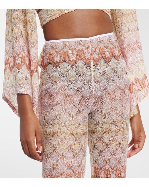 Missoni Pink Lame Flared Pants