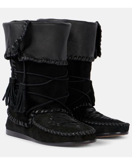Isabel Marant Black Winki Suede Ankle Boots