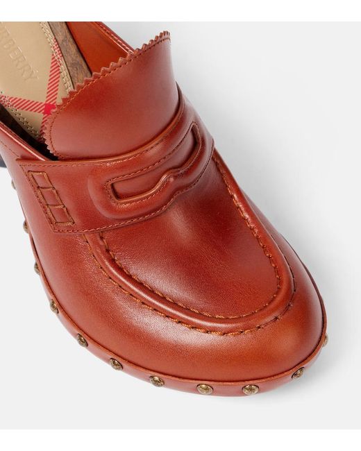 Burberry Red 75 Leather Mules