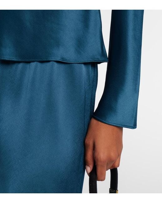 Leset Blue Barb Satin Top