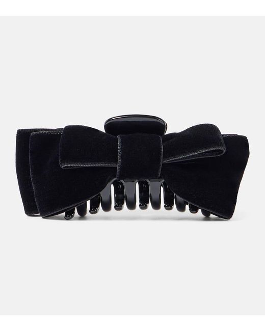 Jennifer Behr Black Matilda Velvet Hair Clip