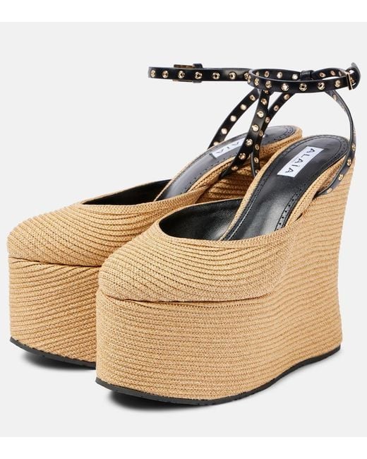 Alaïa Natural Wedge Sandal