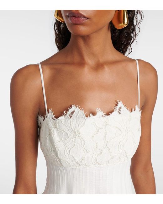 Jonathan Simkhai White Lilianna Cotton-Blend Midi Dress