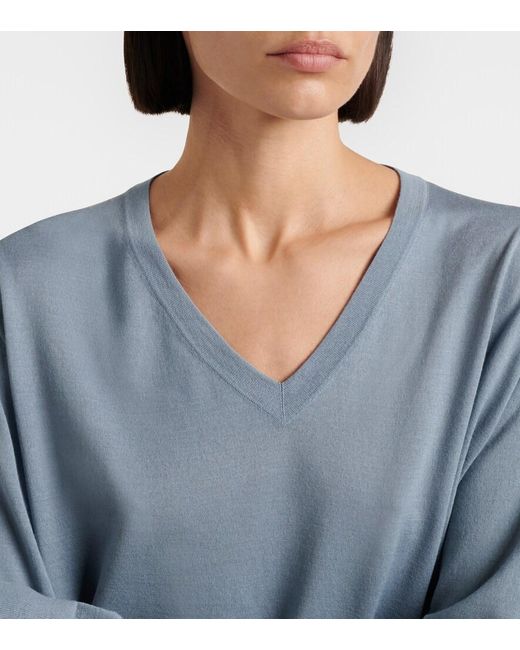 The Row Blue Naius Wool Sweater