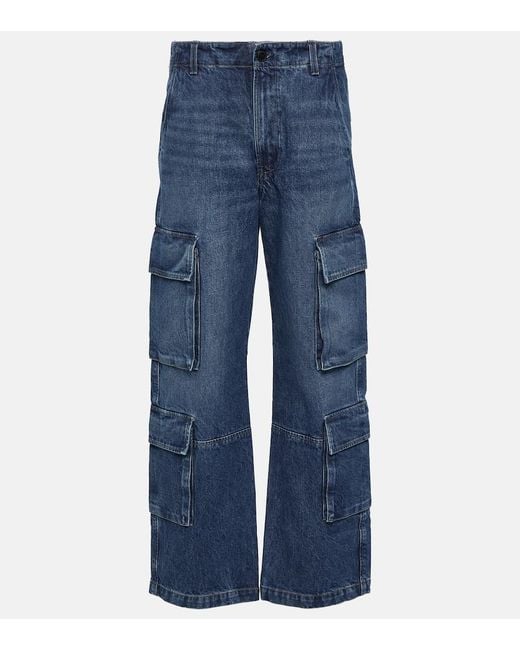 Citizens of Humanity Blue Mid-Rise Wide-Leg Jeans Delena