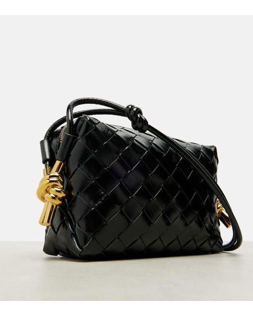 Bottega Veneta Black Loop Mini Leather Crossbody Bag