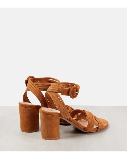 Gianvito Rossi Brown Lianne Criss-Cross 70 Suede Sandals