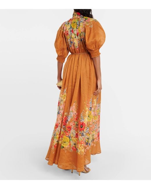 Zimmermann Orange Alight Floral Maxi Dress