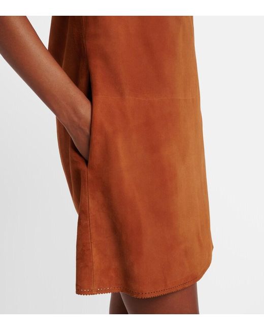 Robe En Daim Versace en coloris Brown