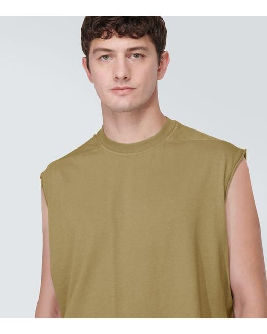 Rick Owens Green Tarp Cotton Jersey T-Shirt for men