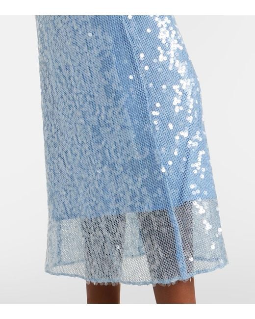 Veronica Beard Blue Kimberly Sequined Midi Dress