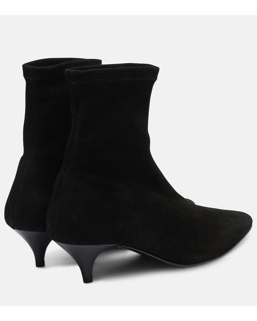 A.Emery Black Ankle Boots Ophelia Aus Veloursleder