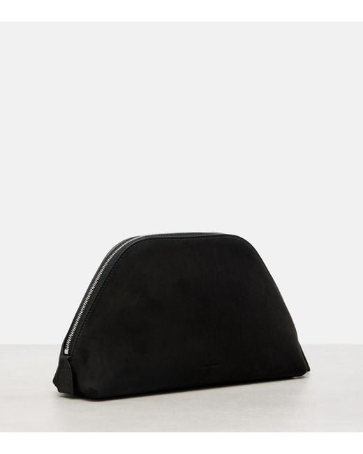 The Row Black Devon Suede Clutch