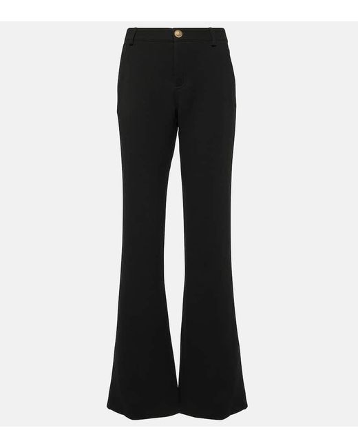 Pantalones de crepe de lana virgen Balmain de color Black