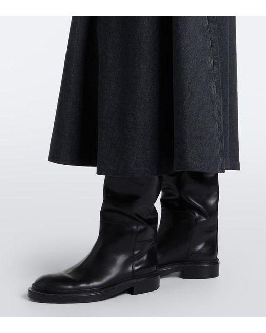Max Mara Black Denim Midi Skirt