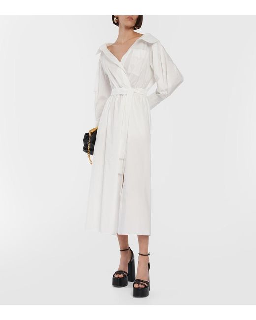 Altuzarra White Kleid Lyddy Aus Einem Baumwollgemisch