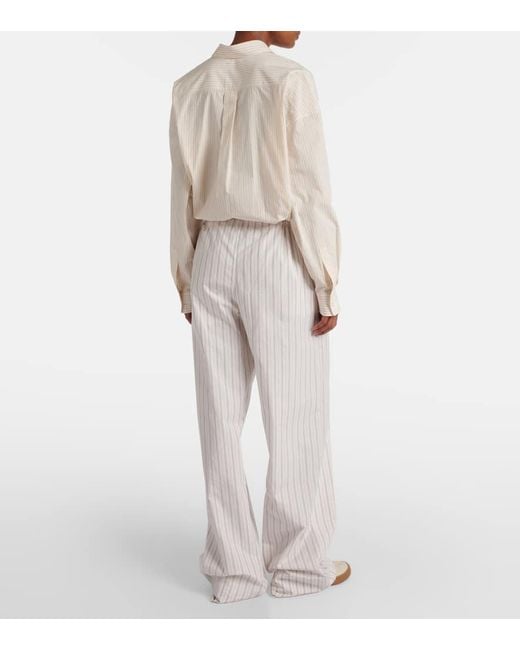 Pantalon Ample Hypnosta En Coton The Row en coloris White