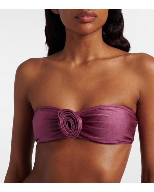 Adriana Degreas Purple Floral-Applique Bikini