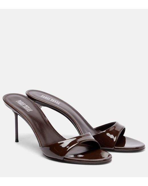 Paris Texas Brown Lidia Patent Leather Mules