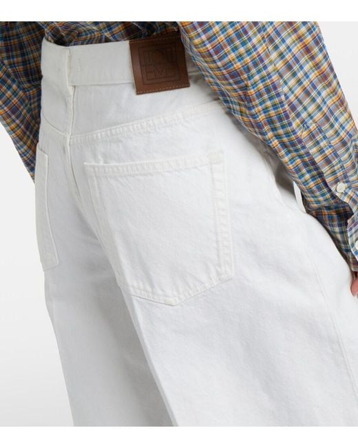 Totême White Denim Bermuda Shorts