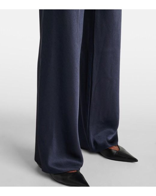 Vince Blue Fluid Satin Straight Pants
