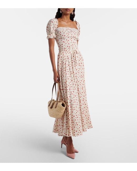 Dolce & Gabbana Pink Floral Silk And Cotton-Blend Charmeuse Top