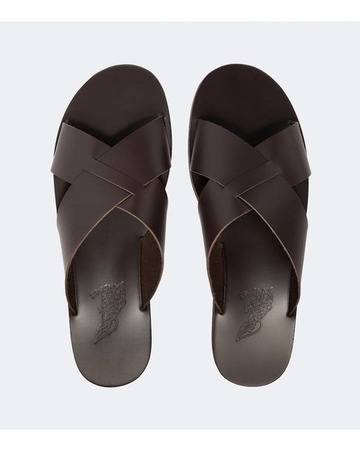 Ancient Greek Sandals Brown Bios Leather Sandals for men