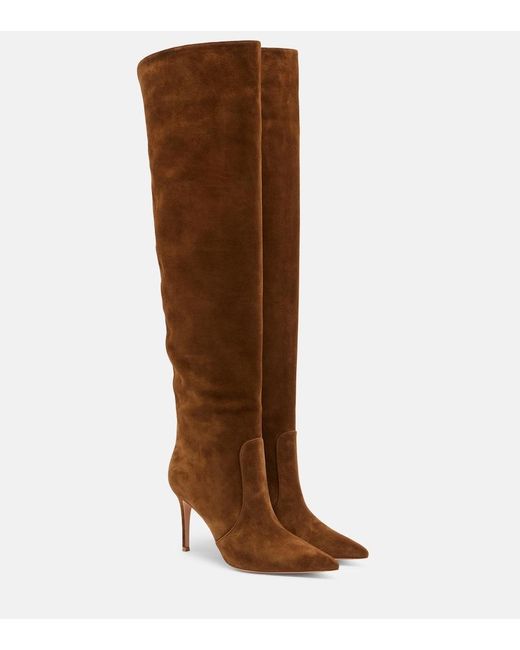 Gianvito Rossi Brown Hansen Suede Knee-High Boots