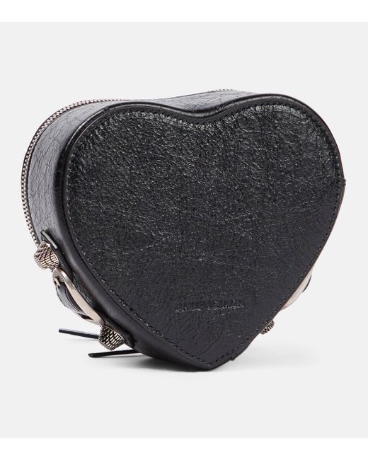 Balenciaga Black Le Cagole Heart Leather Coin Purse