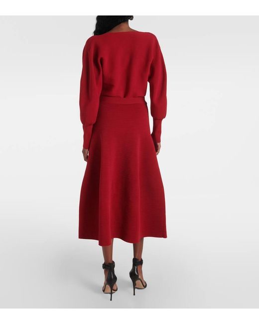 Jonathan Simkhai Red Midirock Jennifer Aus Rippstrick